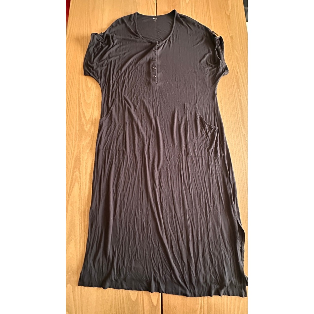 Kyte Baby Women Charcoal Black Bamboo Nursing/Labor Dress Large Pocket Midi
